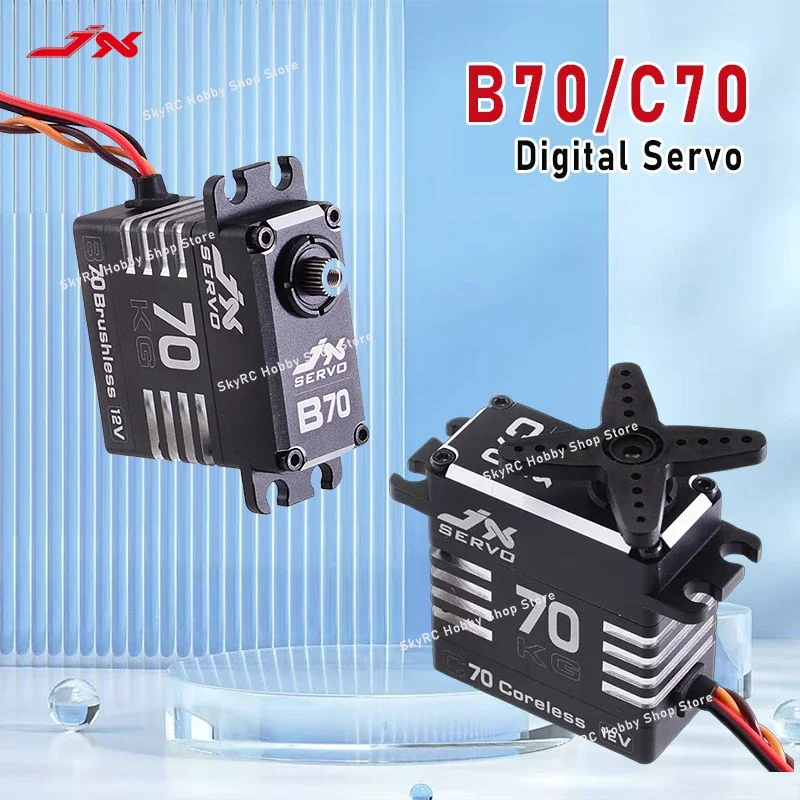 JX Servo C70/B70 Digital Servo - 72KG Torque, High Voltage, Steel Gears, CNC Aluminum Shell, Dual Bearings, for RC Cars