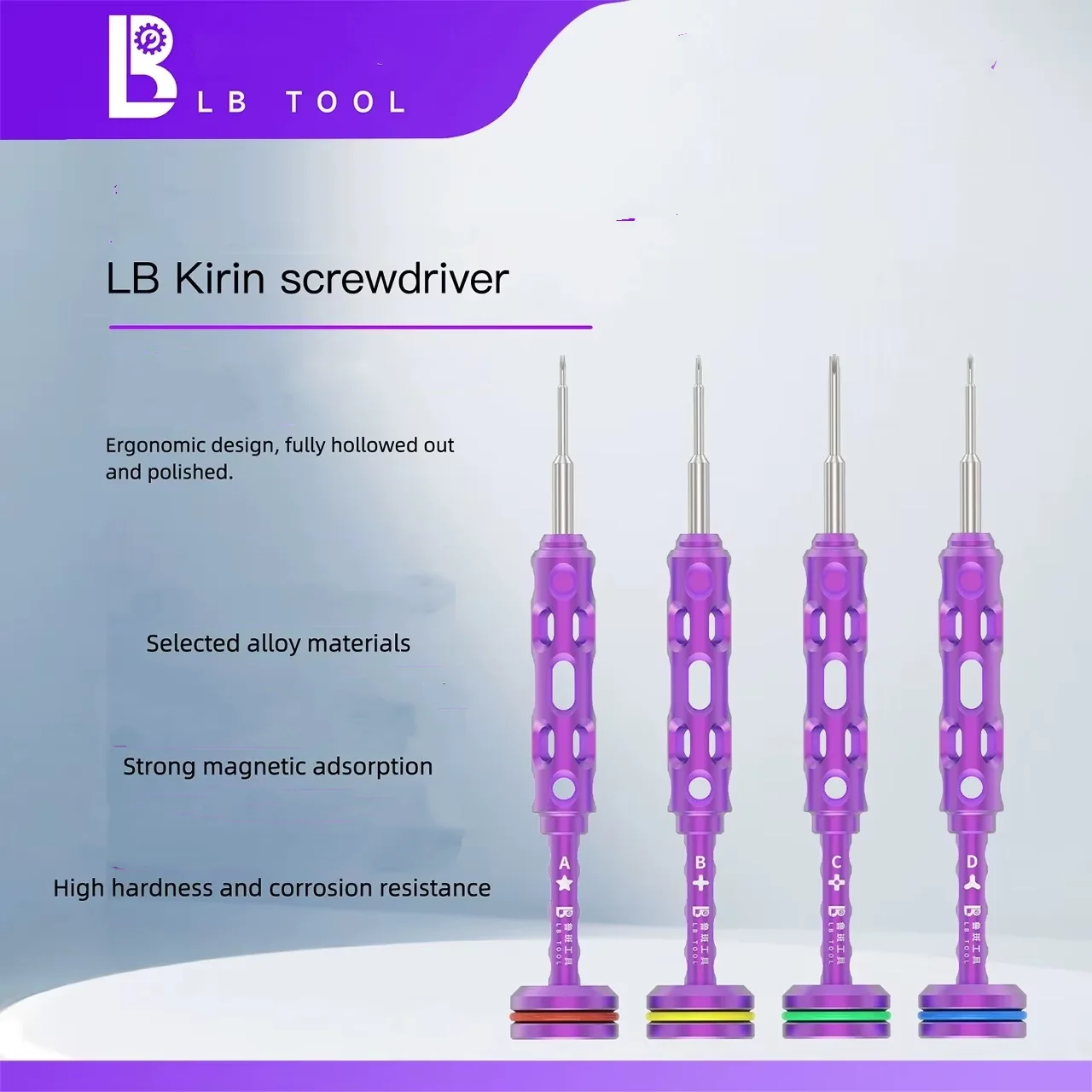 Luban Kirin Screwdriver Superhard Combat 4 Piece Set for Mobile Phone Clocks Watches Teardown Opening Repair Tools