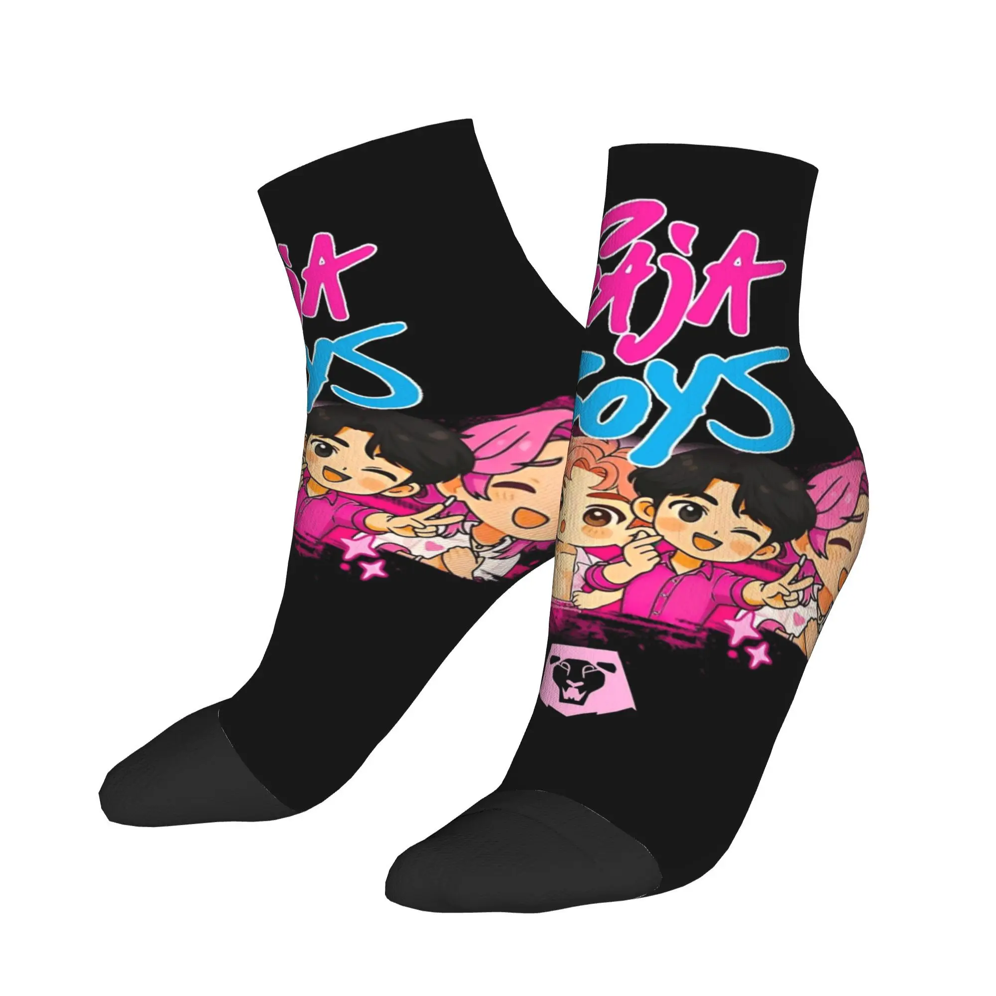 

Saja Boys Cartoon Style Kpop Demon Hunters Socks Modern Ankle Socks Spring Anti Sweat Men Comfort Soft Print Cycling Casual Sock