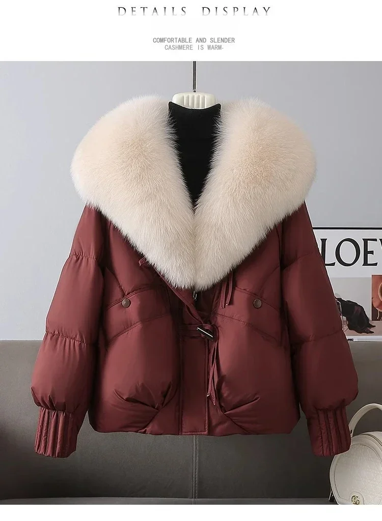 2026 Winter Thicke Warm Women's Parkas Removable Fur Collar Bread Coat Loose Chic Down Cotton Padded Casual New Coat Outwear