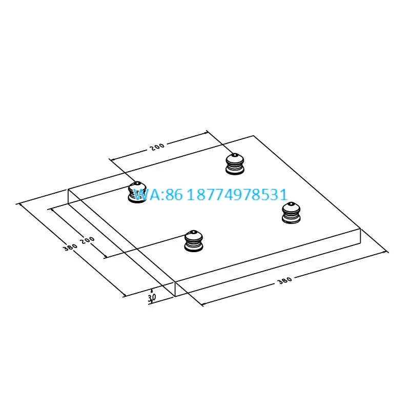 Wmwmnu for Zero Point Pallet Model 3A-110040 270x160mm Aluminum CNC Machining Center 150mm Pin Pitch 2 Centers