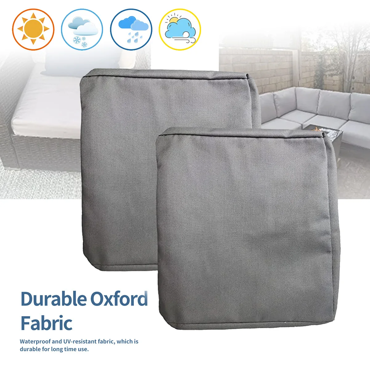 Housses de siège de chaise de patio de 10 tailles, résistantes au vent et à l'eau, housses de remplacement pour coussins de patio, housses de coussin de patio 600D