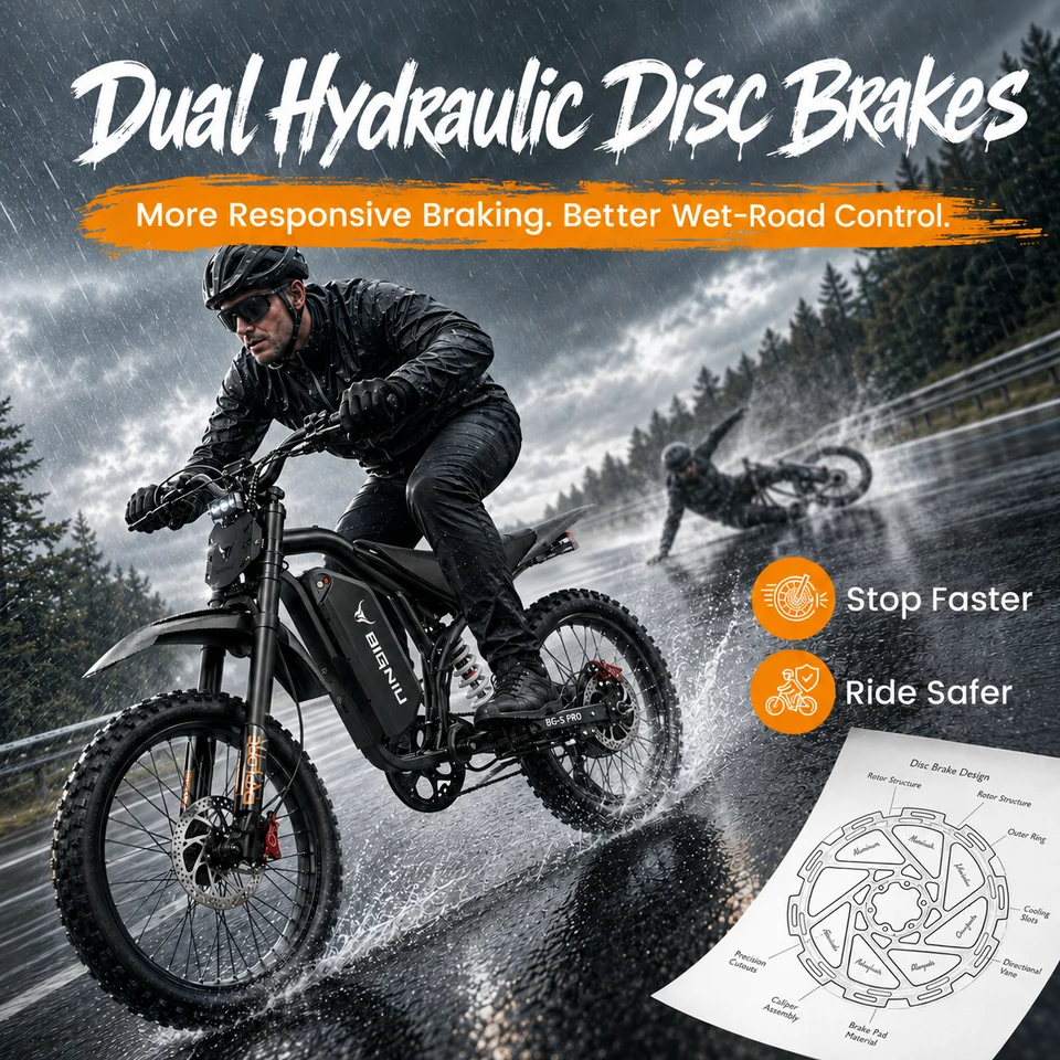 BIGNIU BG-SP 3000W Electric Bike for Adults, 60V Battery, Full Suspension High Performance E-Bike with Hydraulic Disc Brakes image 10