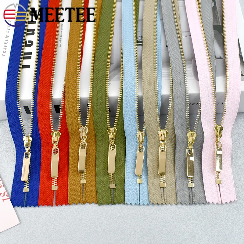 

5Pcs Meetee 15-70cm 3# Sewing Metal Zippers for Bag Clothes Pants Zip Pocket Wallet Zipper Repair Kits DIY Garment Accessories