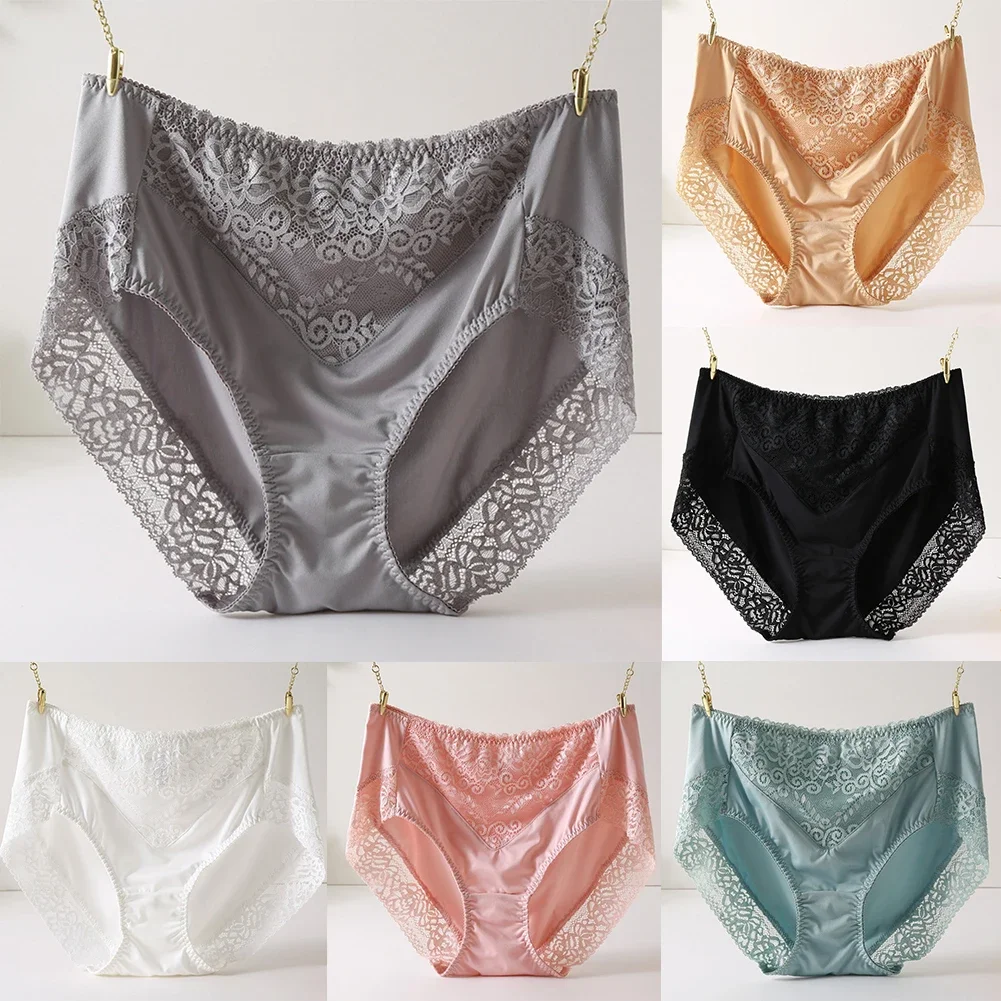 Culotte Respirante Taille Haute pour Femme, Sous-Vêtement Doux, Motif Floral, Sans Balles