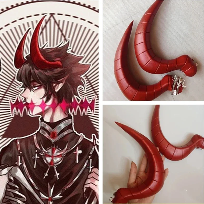 

2025 New Anime Aotu World Devil Cosplay Red Headwear Demon Monster Ray Horns Halloween Carnival Party Props Costume Ac