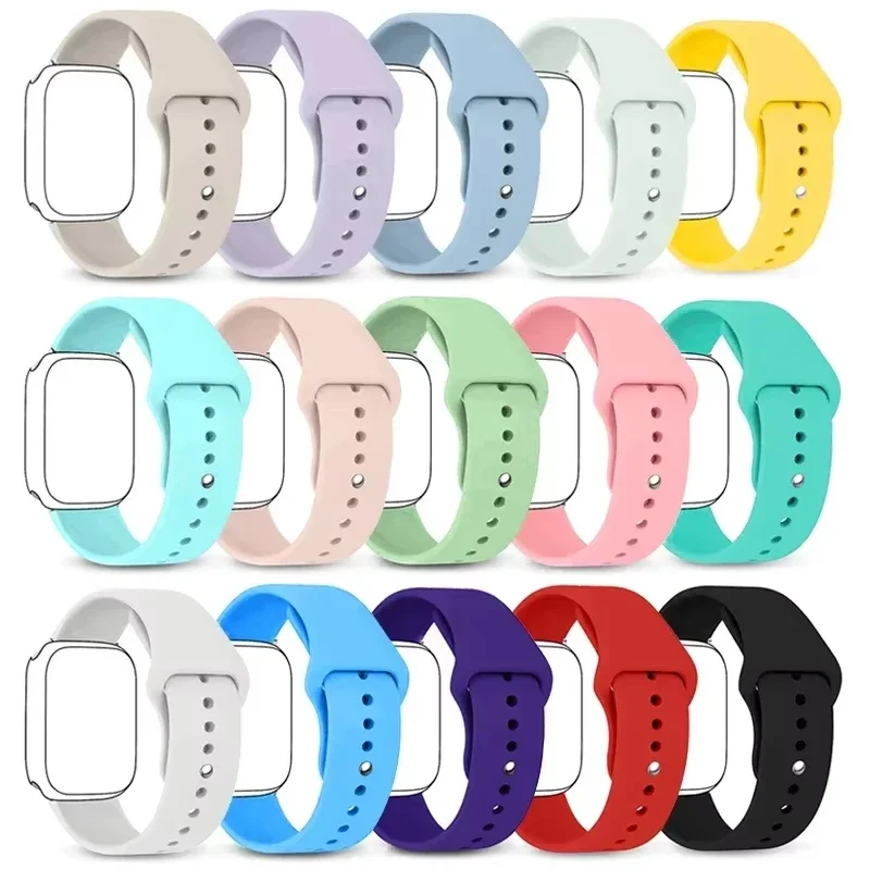 

Силиконовый ремешок для Apple Watch, 45 мм, 44 мм, 40 мм, 41 мм, 42 мм-46 мм, спортивный браслет для iWatch серии 8, 7, 6, 5, 4, 3, SE, 9, 10, Ultra 2, 49 мм