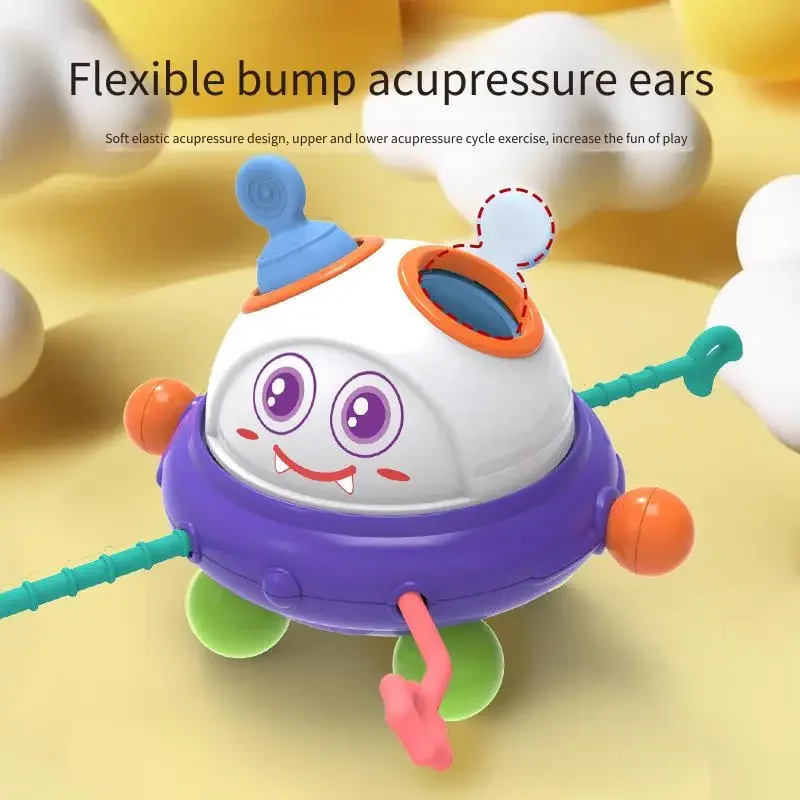 아기 조기 교육 퍼즐 장난감 세트 - 우주 당기는 공 휴대용 회전 공 및 동물 지상 쥐 장난감, 이상적인 어린이 선물