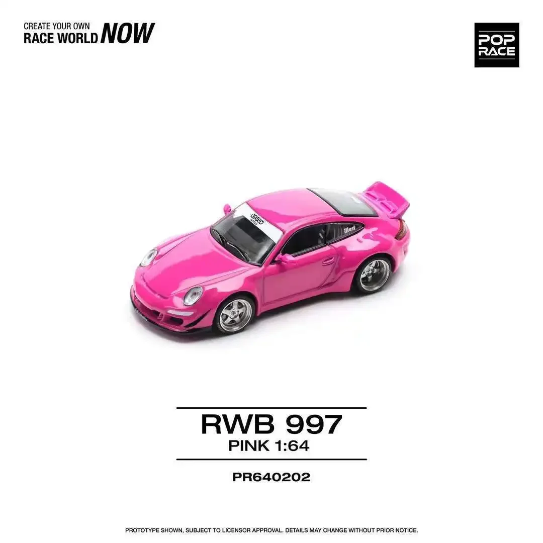 

PreSale POP RACE 1:64 RWB 997 Pink Diecast Diorama Car Model Toy