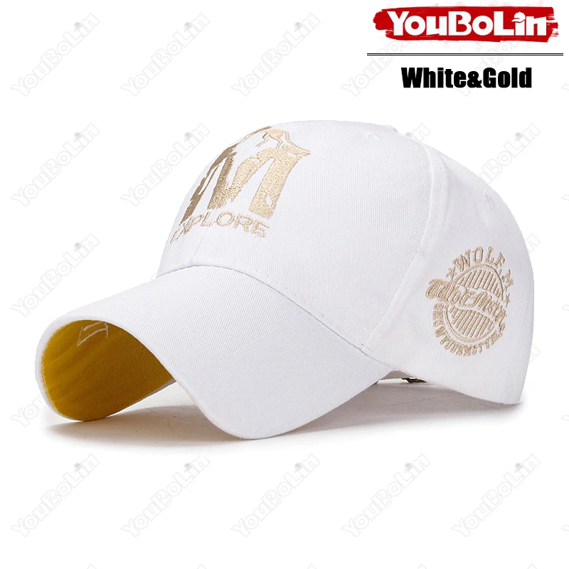 M letter Wolf Totem Embroidery Cotton Adjustable Baseball Cap Sun Hat Trucker Caps Dad Hats