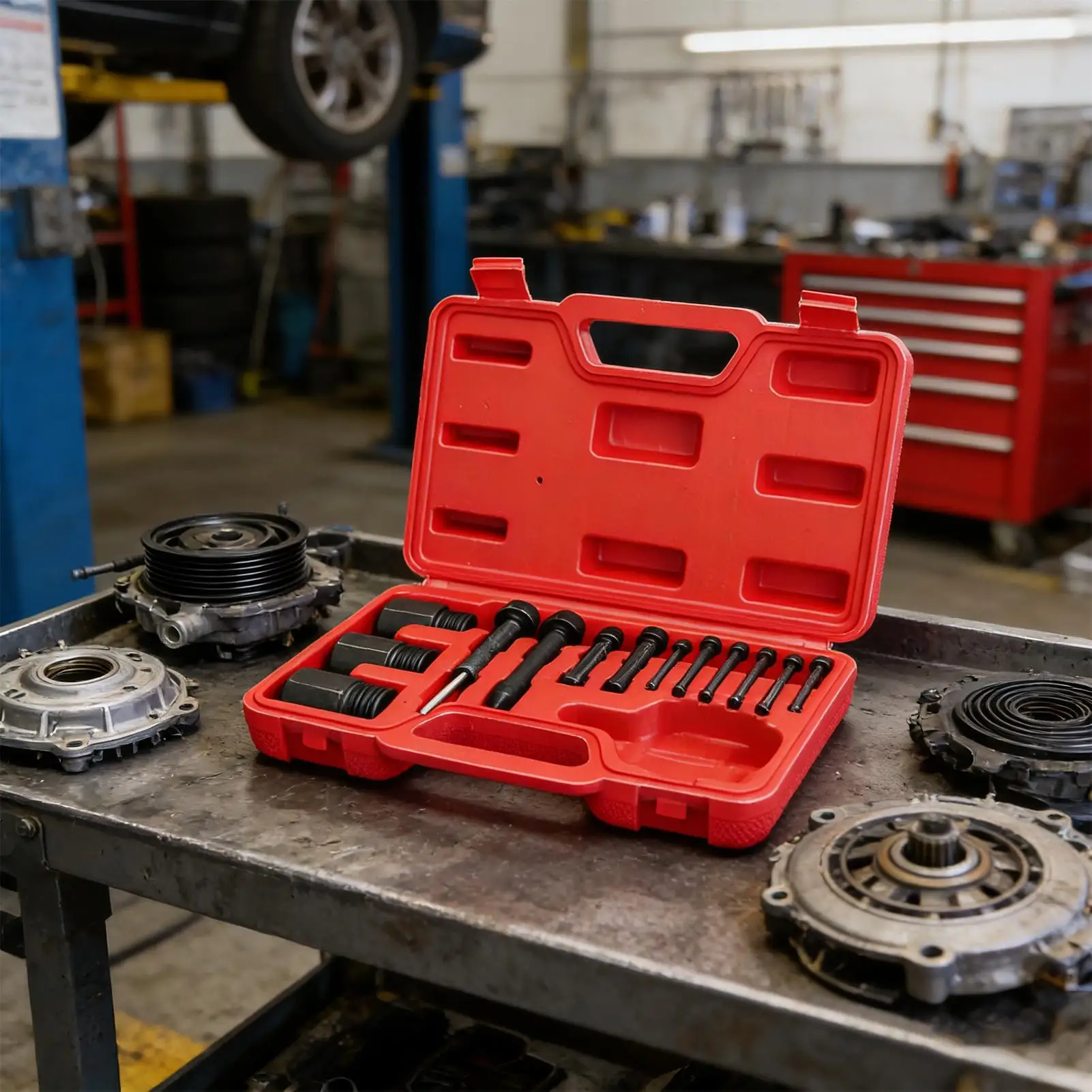 

AC Clutch Puller Air Conditioning Repair Kit AC Clutch Maintenance Tool For Garage Workshop Outdoor Mechanics Technicians