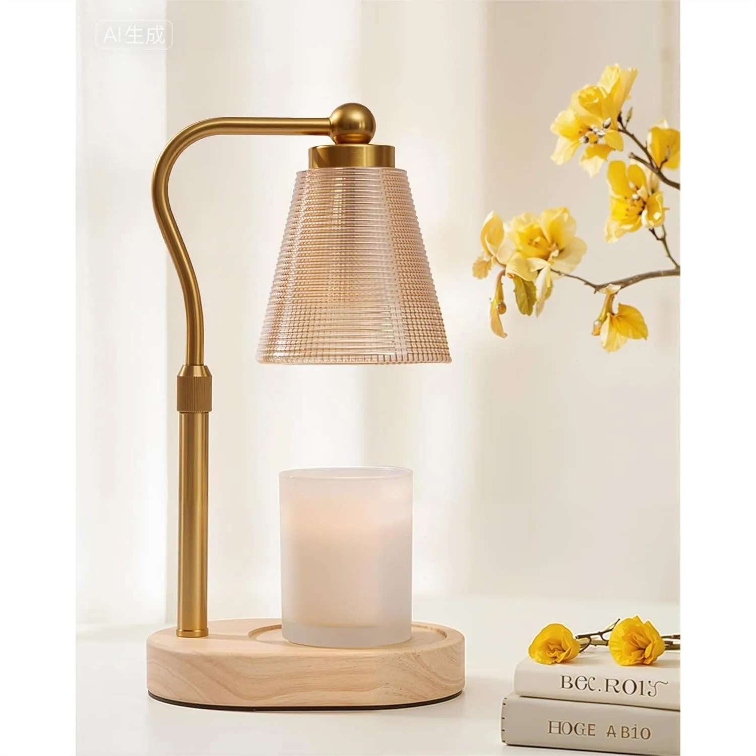 Candle Warmer Lamp with Timer, Dimmer, Adjustable Height, 2 Replacement Bulbs for Jar Candles - Decorative & Versatile Home