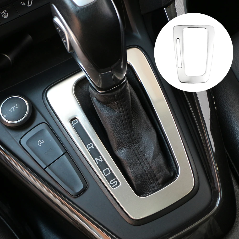 Auto Car Stainless Steel Accessories for Ford Focus 3 MK3 2015 - 2018 LHD AT Inner Car Gear Shift Panel Cover Trim Sticker