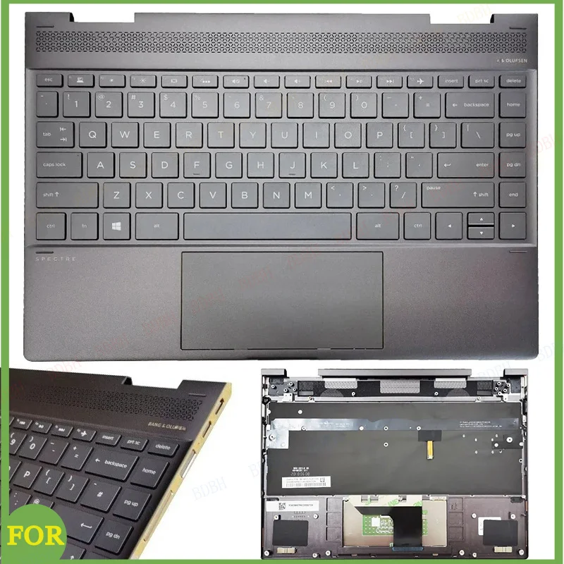 Original Laptop Case for HP Spectre X360 13-AE TPN-Q199 US Backlit Keyboard Palmrest Upper Cover Top Case Replacement 942040-001