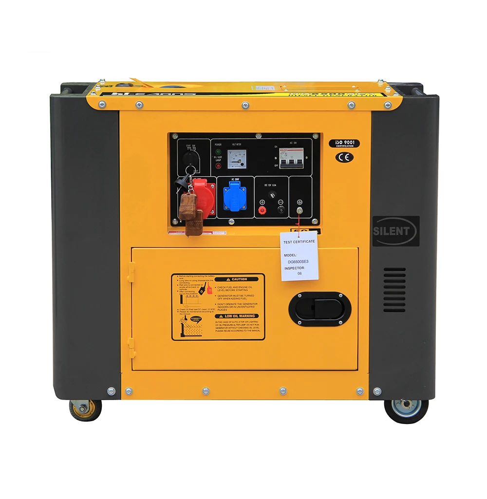 three phase universal wheel digital display engine 5kw air cooled die·sel generator