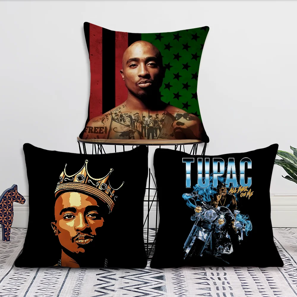 America Rapper 2PAC Tupac Shakur Pillow Case Sofa Living Room Bedroom Headboard Backrest Cushion Square Cushion Nap Time