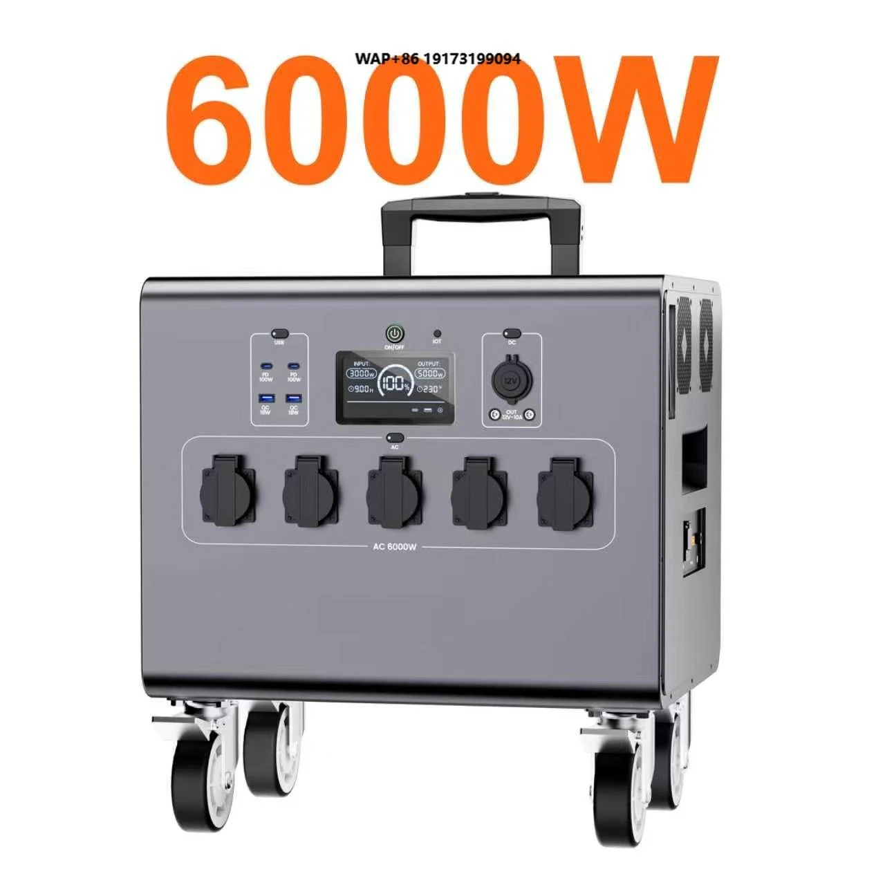 Outdoor Off-grid 1KW 2KW Portable Power Station Solar Generator LiFePO4 UPS 3000W 6000W Smart Home Emergency Battery Storage
