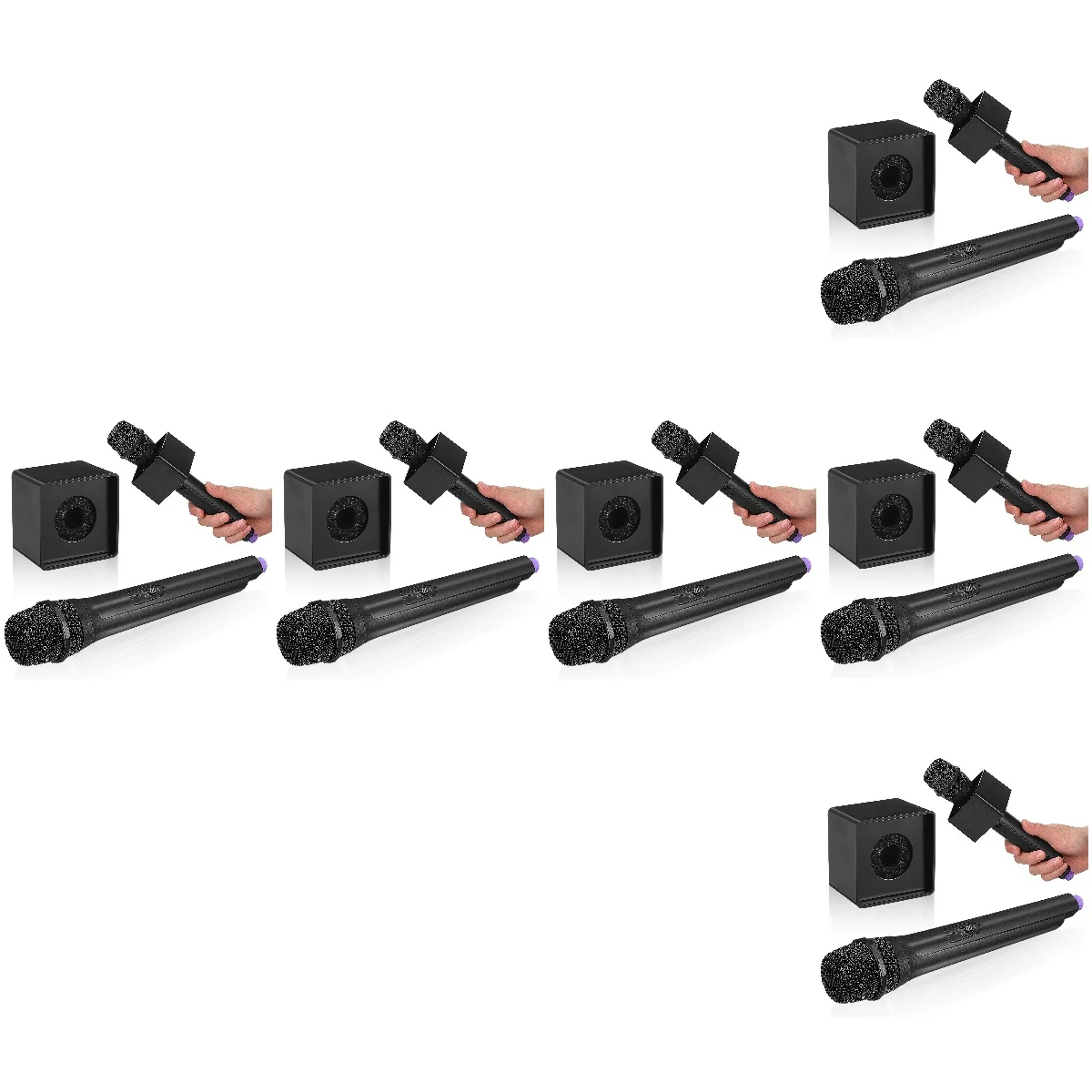 

6pcs 6 Pieces Mini Small Pretend Microphone Simulation Props with Flag Station Fake