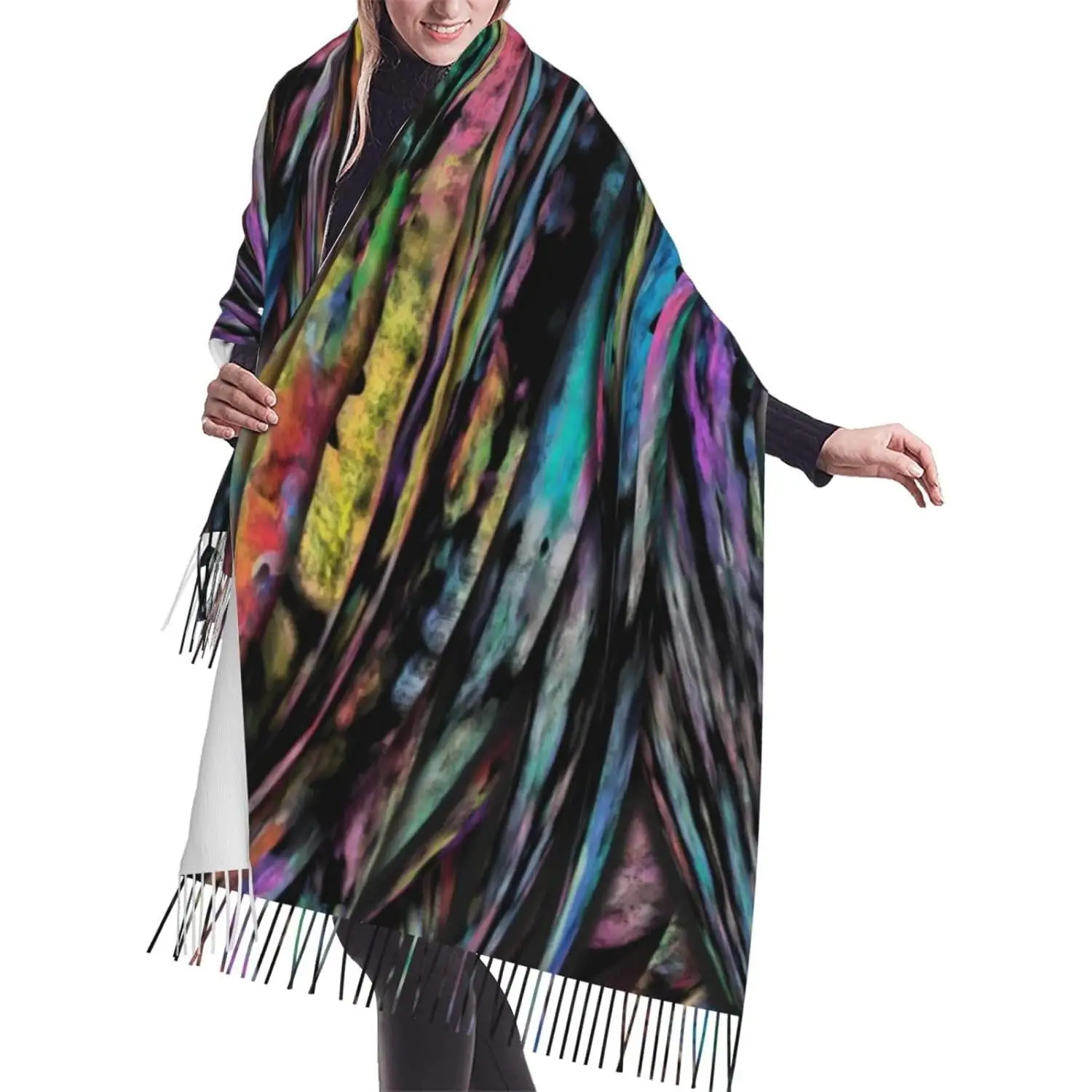 

Женская мода, кашемировый шарф с кисточкой, большой шарф, теплая праздничная шаль, шарф, шаль для подарка, женская весна-осень-зима