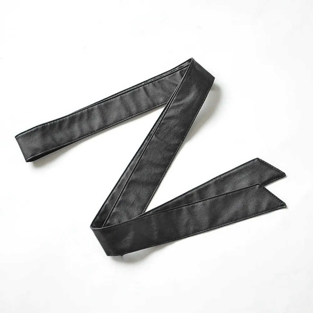 أحزمة جلدية PU متعددة الاستخدامات غير رسمية بدون إبزيم أحزمة كلاسيكية بعقدة على شكل فيونكة بلون سادة وأحزمة ربطة عنق ناعمة لمعطف الفستان