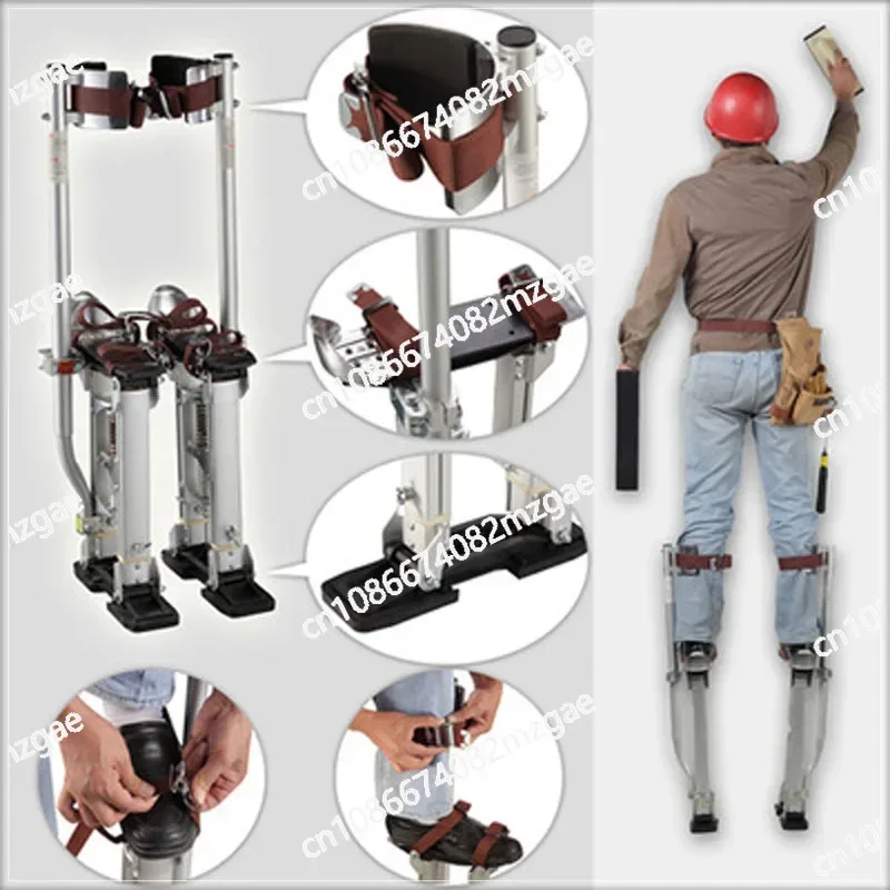 24-40 Inches Adjustable Professional Aluminum Plastering Stilt Ladder Drywall Plaster Stilts Stage Props Interior Stand