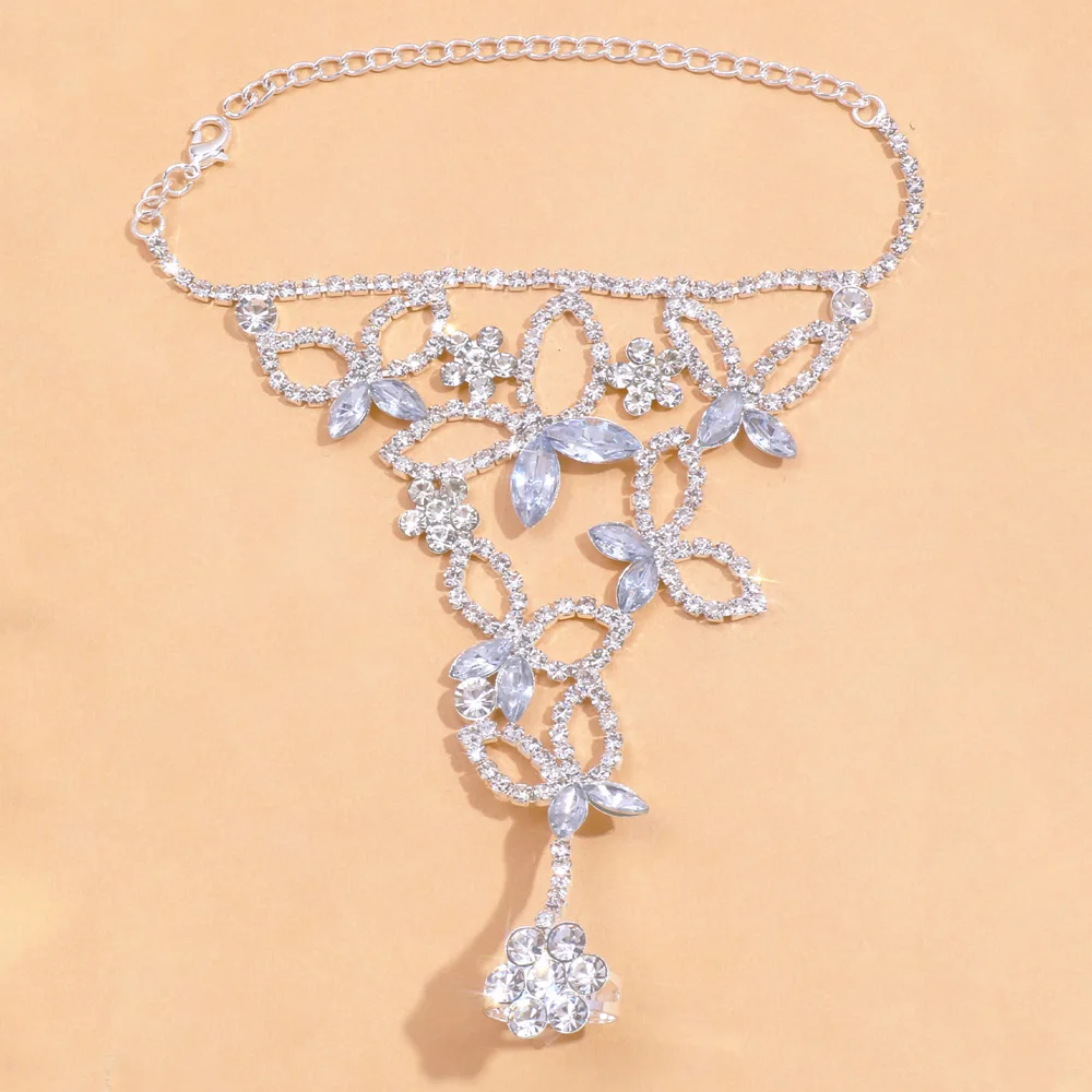 Stonefans 1 قطعة البوهيمي فراشة حجر الراين خلخال تو مجوهرات الشاطئ القدم سلسلة الكاحل سوار على الساق تو سلسلة للنساء