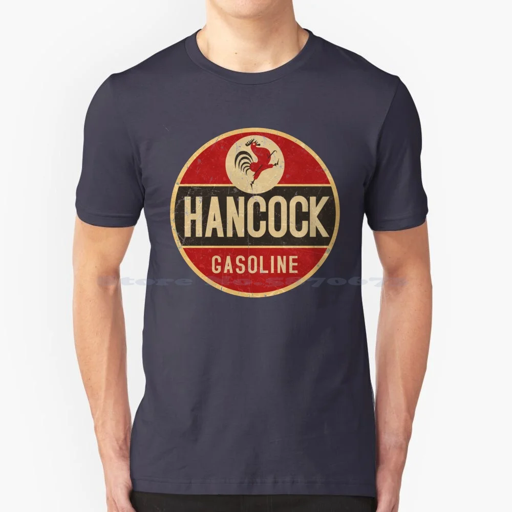 Hancock Gasoline Vintage Station T Shirt 100% Cotton Tee Hancock Gasoline Vintage Station Cool Fuel Retro Oil Car Automotive