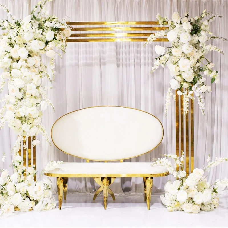 Luxury Grand Wedding Backdrops Welcome Signs Rack Artificial Flowers Arch Balloon Display Stand Birthday Backgrounds Props Decor