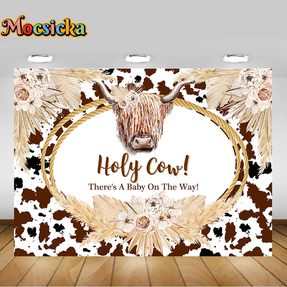 Mocsicka фон для фотосъемки новорожденных ковбойский Детский праздник коричневый день рождения украшение Детская фотография