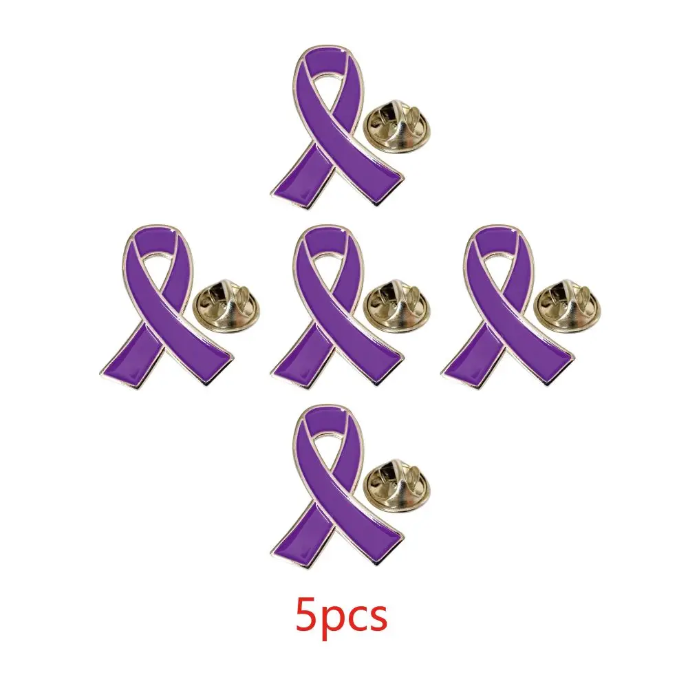 5/10/50/100 Stück lila Band Anstecknadel Domestic Violence Awareness Brosche Alzheimers Epilepsy Lupus Cancer Awareness Pins – Detail 6