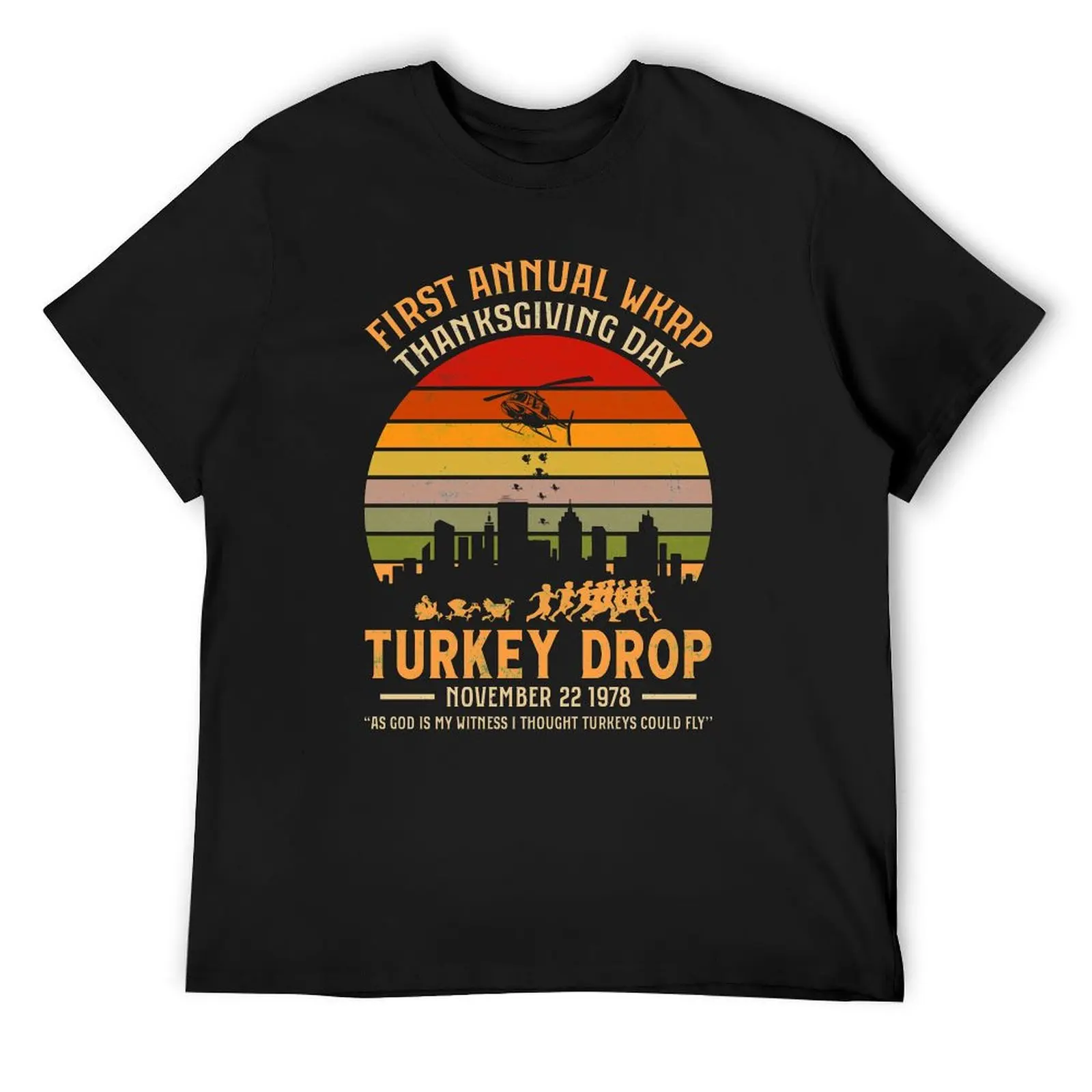 first annual wkrp thanksgiving day turkey drop T-Shirt plus size tops plus sizes boys animal print mens t shirts pack