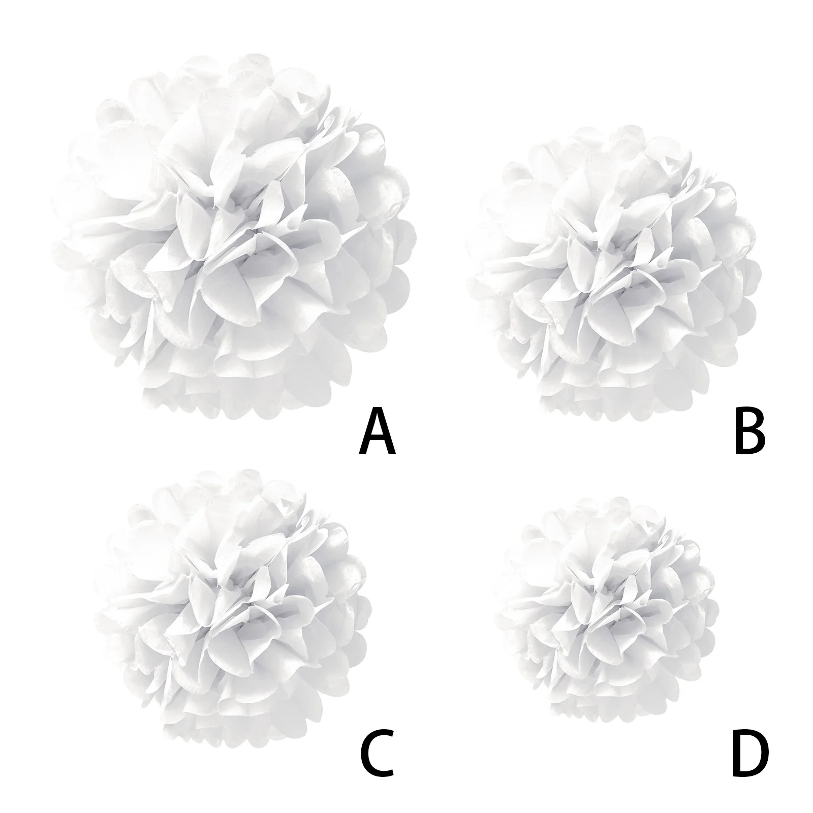 1pcs Set 7.8inch White Paper Paper Flowers Decorations For Birthday Party Hanging Tissue Flowers Pom Pom Paper White 7.8inch