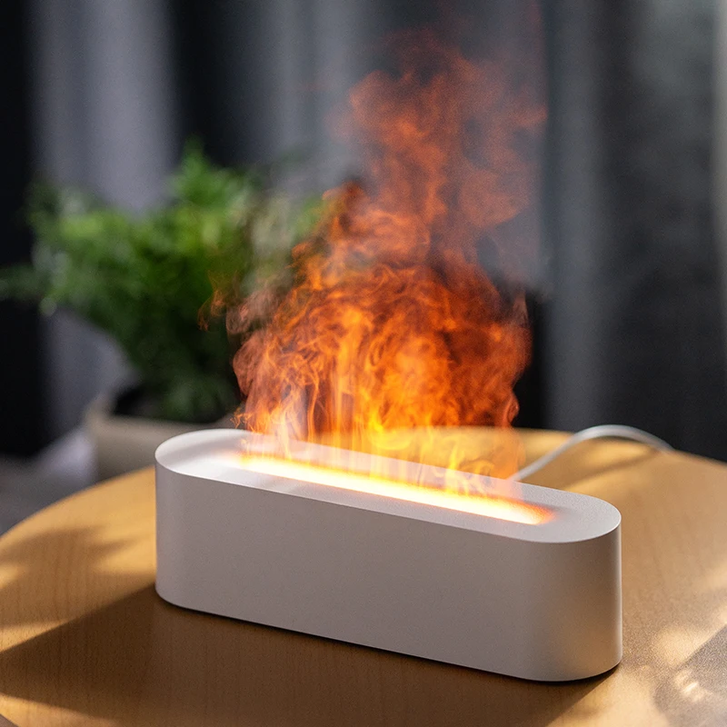 

Flame Air 3D Flame Effect Table Lamp – 7-Color Changing Ambient Light with Touch Control for Bedroom/Office Atmosphere Lamp