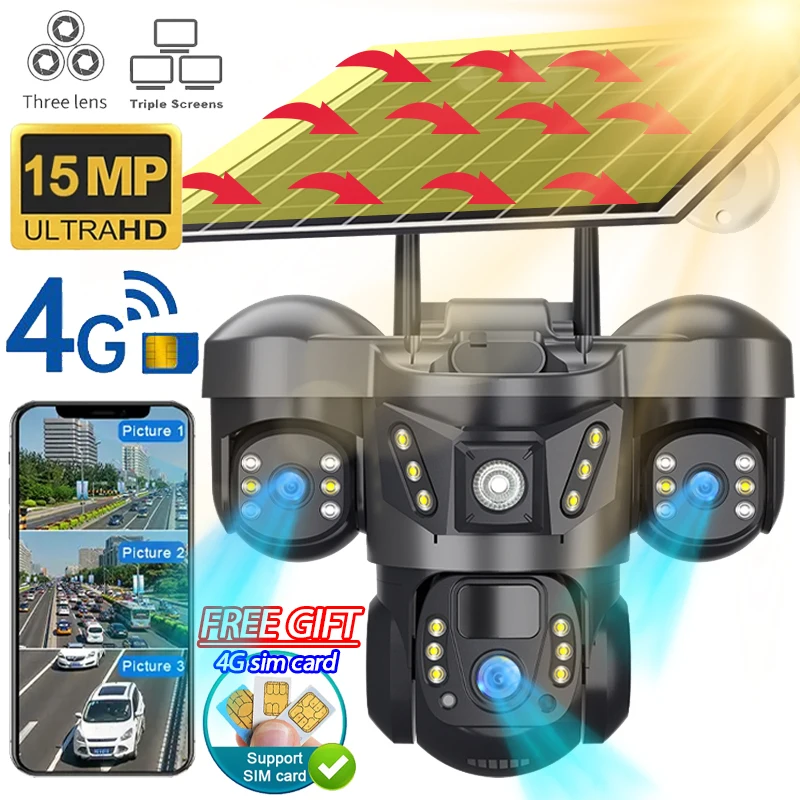 camera-solaire-4g-a-trois-objectifs-15mp-etanche-pour-l'exterieur-detection-humanoide-pir-moniteur-video-de-securite-surveillance-de-batterie-v380