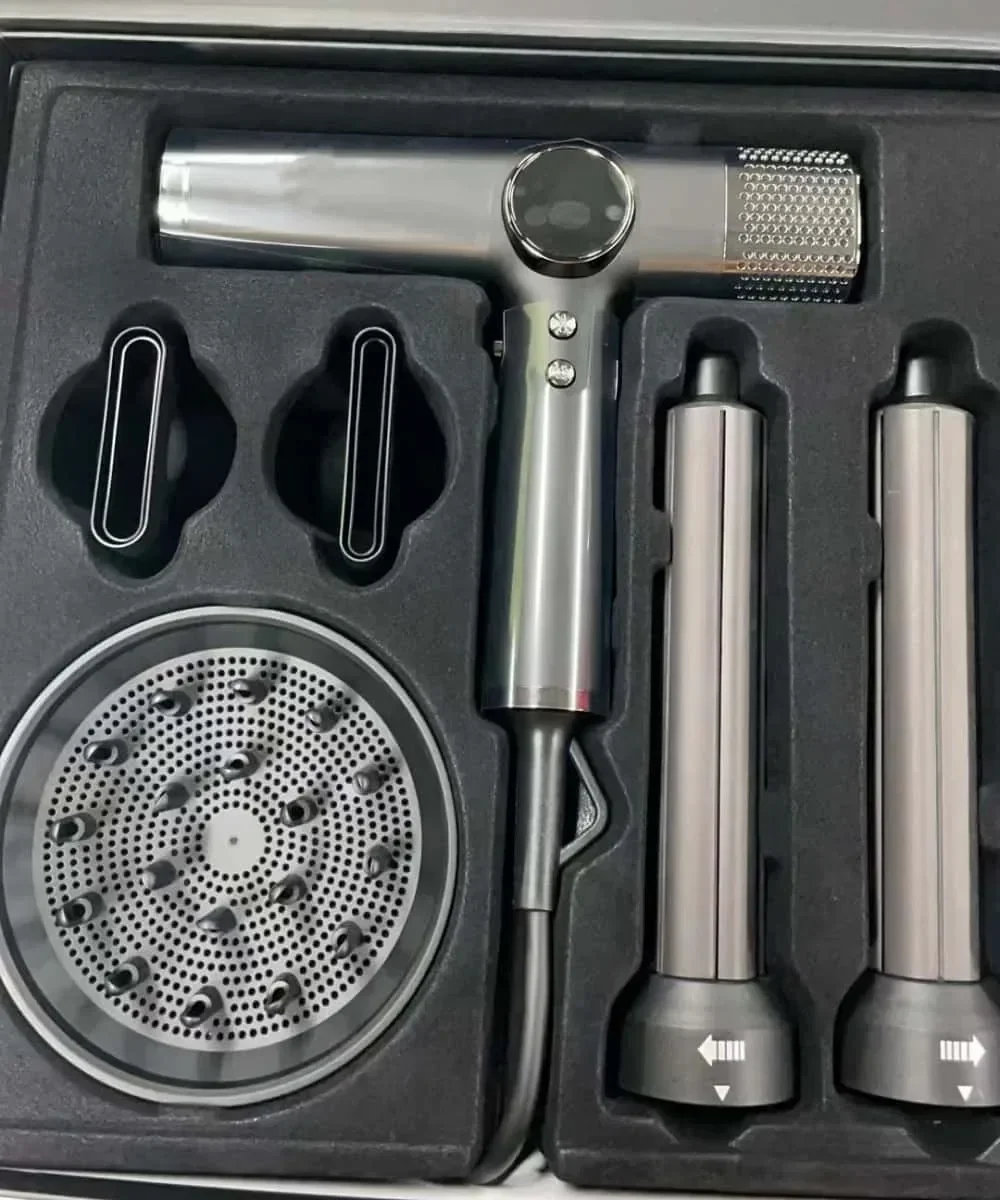 5 in 1 Professional Led Display Hair Dryer 110000RPM High-Speed Brushless Motor Negative Ionic Blow Dryer for Fast Drying