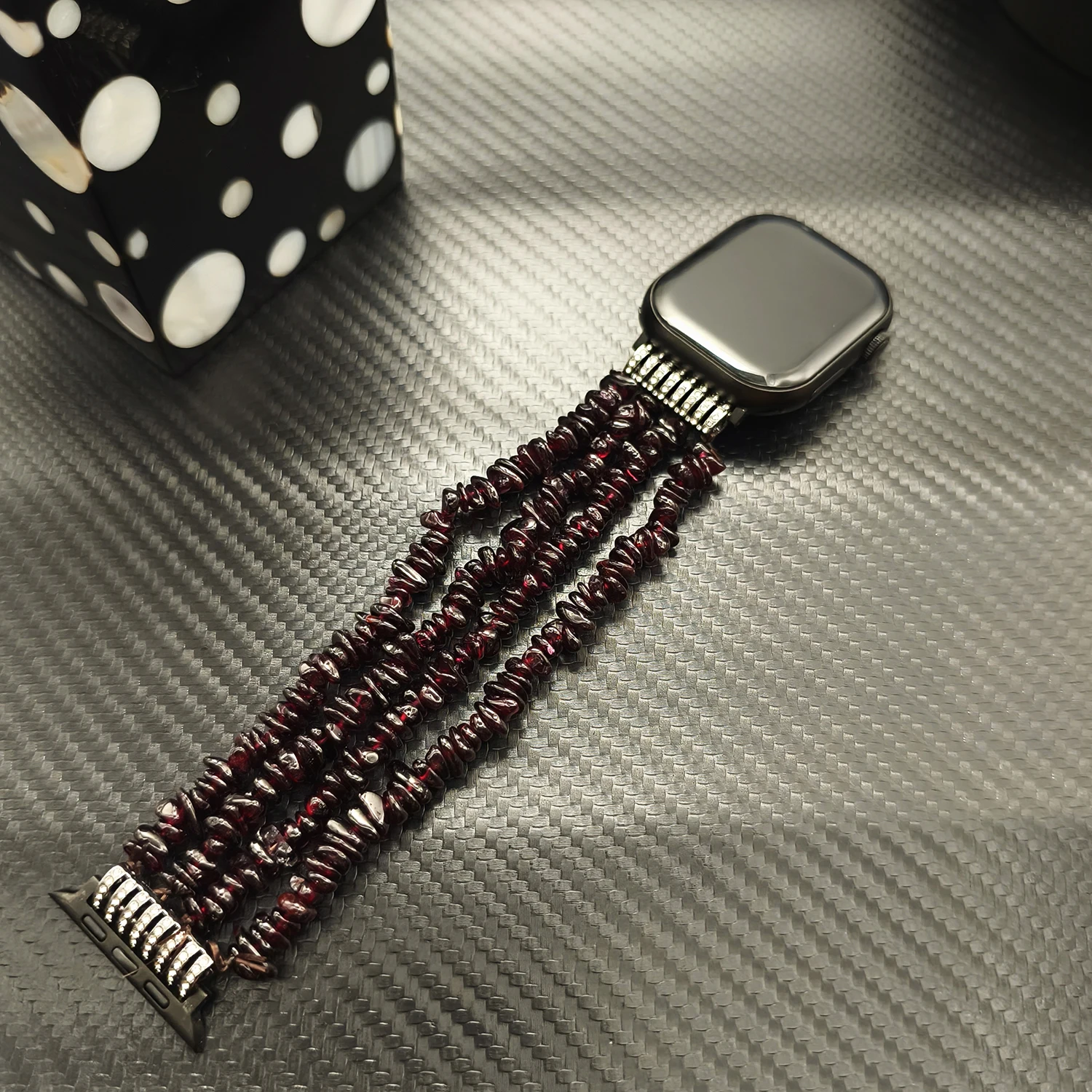 Vierreihiges Naturkristall-Armband für Apple Watch 49 46 45 44 42-38mm Damen-Armband für iWatch Ultra S10 S11 S9 SE-1 – Detail 7