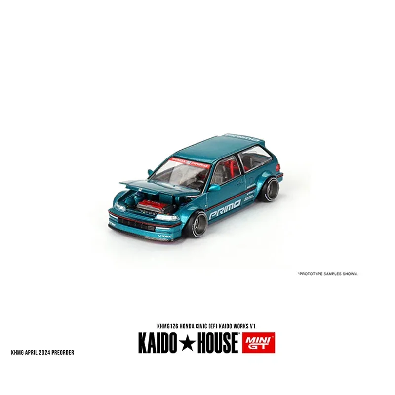 Kaido House + MINIGT 1:64 Model Car Civic V1 Open Cover Collection #KHMG126 Blue