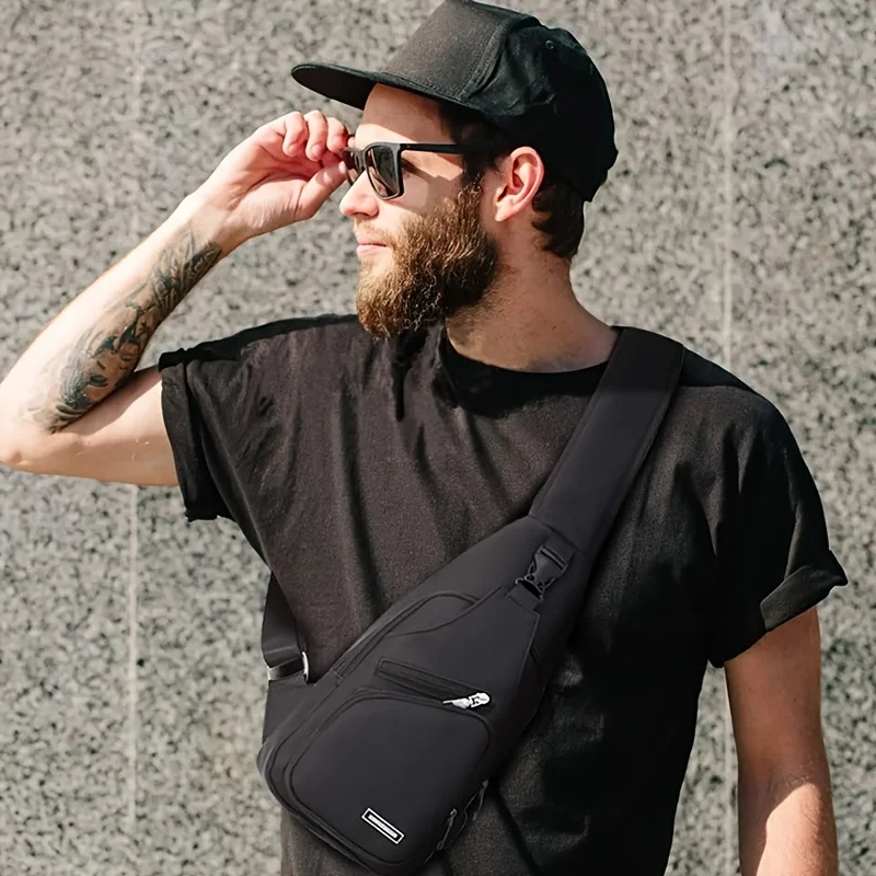 Riñonera impermeable a la moda para hombre, bolsa de cintura espaciosa, elegante y práctica para aventuras casuales, 1 unidad