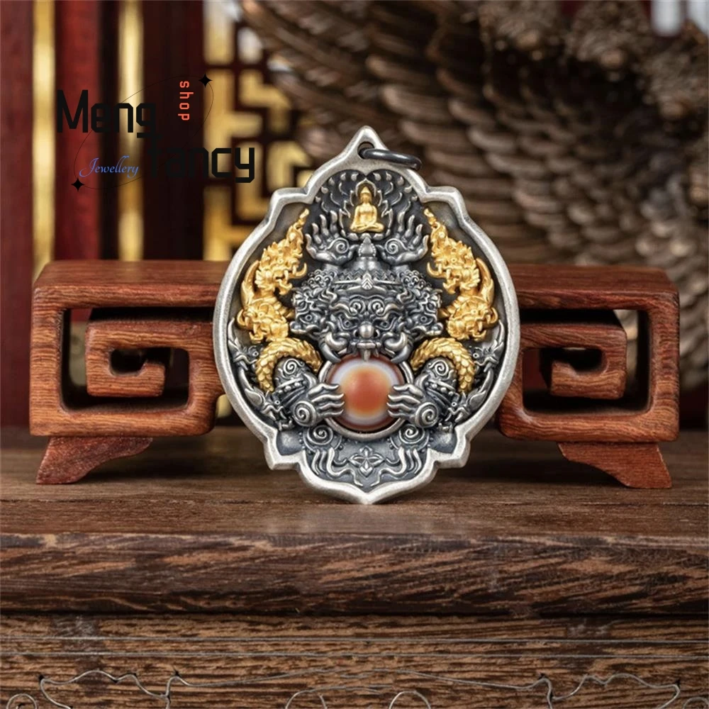 Vintage Handmade Branch Baza Guardian Pendant To Make Old Collection Fortune Exquisite High-grade Handicraft Fashion Jewelry