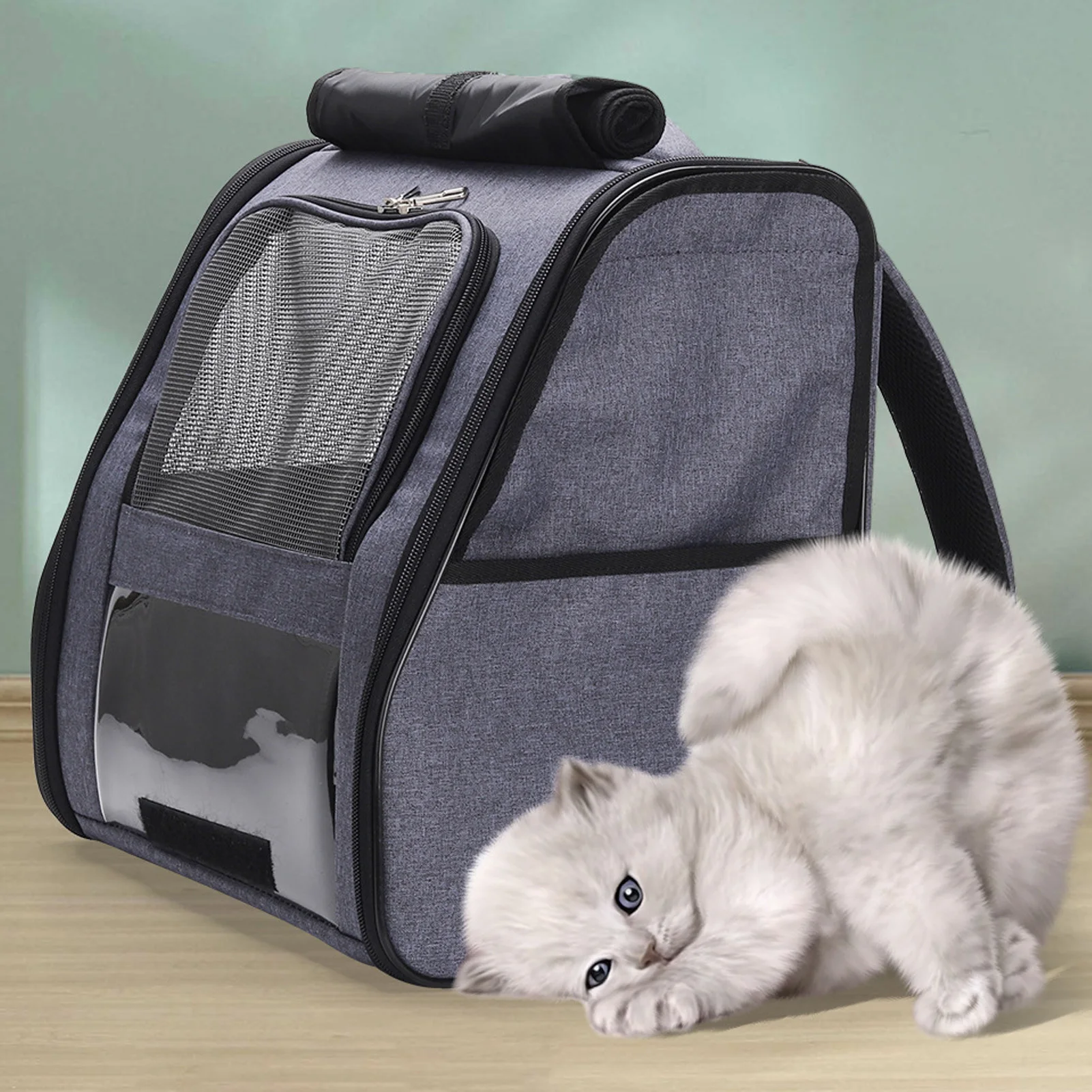 Pet Carrier Backpack Large Capacity Polyester Pet Bag Stress Prevent Multipurpose Pet Backpack With Side Bag For Dogs Cats