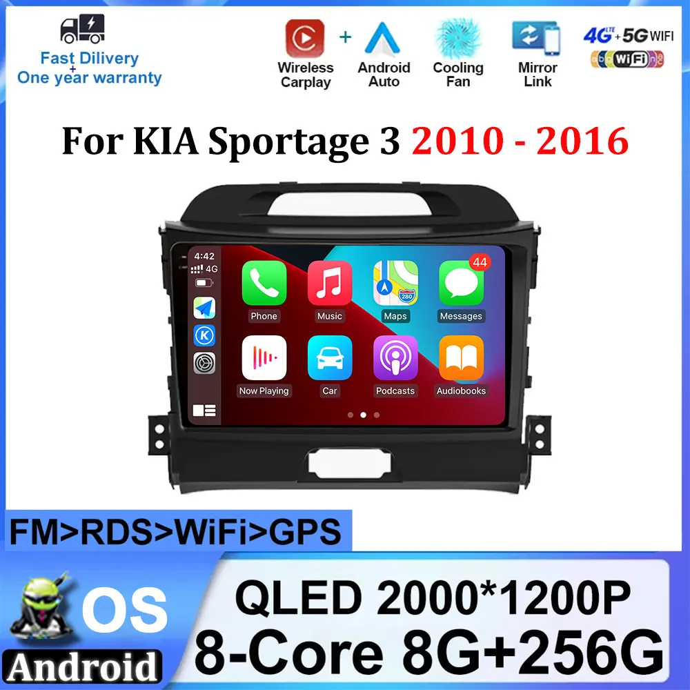 

Android OS Car Multimedia Video Autoradio Player for KIA Sportage 3 2010-2016 2015 GPS Navigation WiFi BT Wireless Carplay