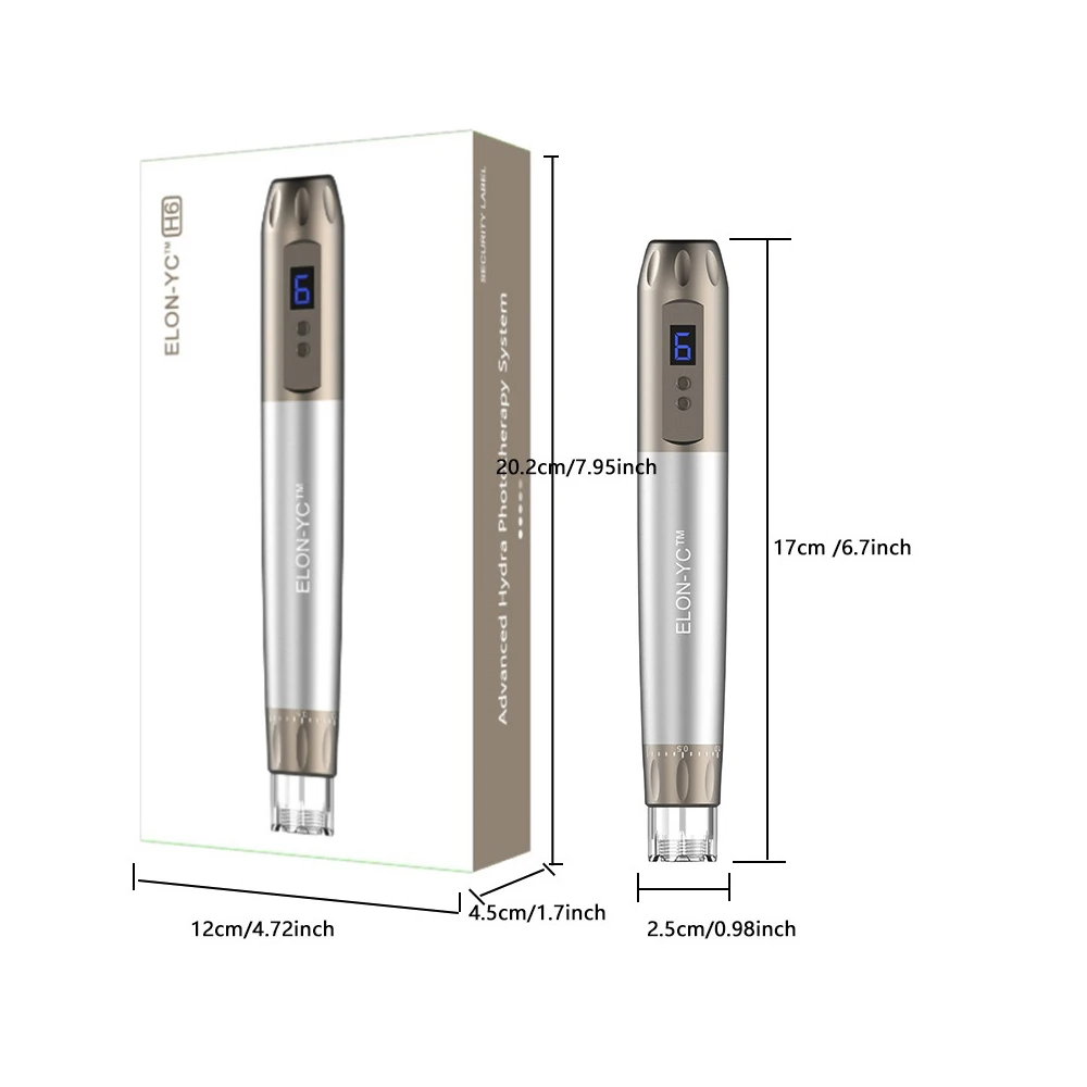 Hydra Dermapen H6 7 Color Light Professional Microneedling Pen With 5Pcs Needles Cartridges Derma Pen MTS Device