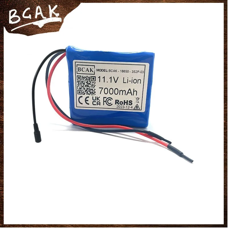 BCAK 3S2P Battery 11.1V 7000mAh 18650 Lithium Ion Battery Pack with 5A BMS for Backup Power for CCTV Cameras