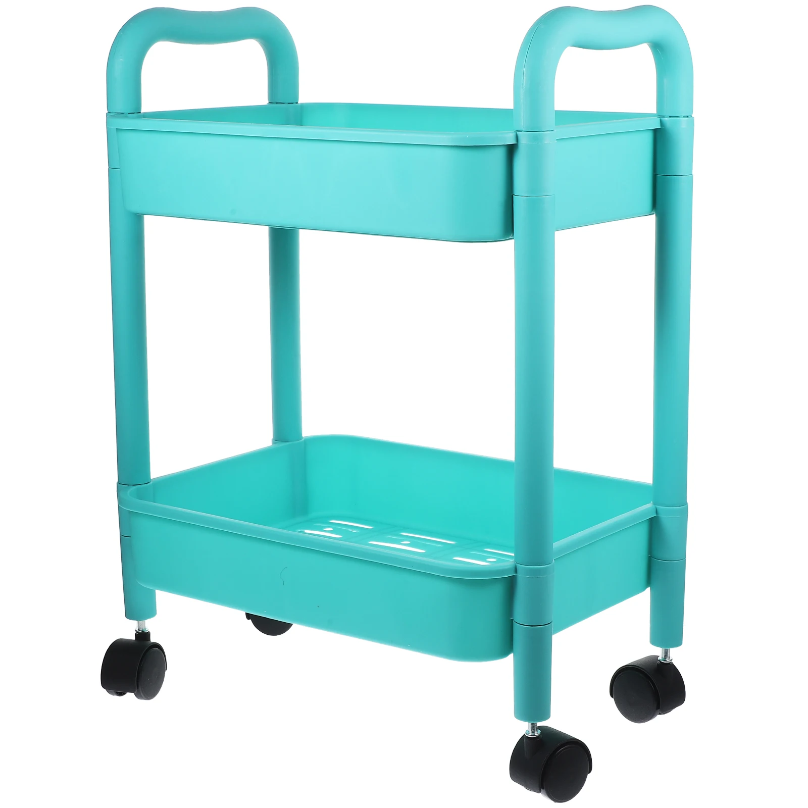 

Movable Rolling Storage Rack Double Layer Multi-Function Organizer For Kitchen Garage Laundry Room Utility Cart Rack Snacks