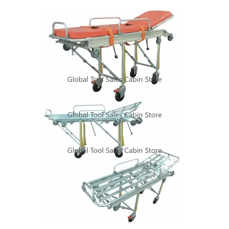 

Gurney Ambulance Stretcher with Safety Straps for Patient Transfer in Ambulance Van