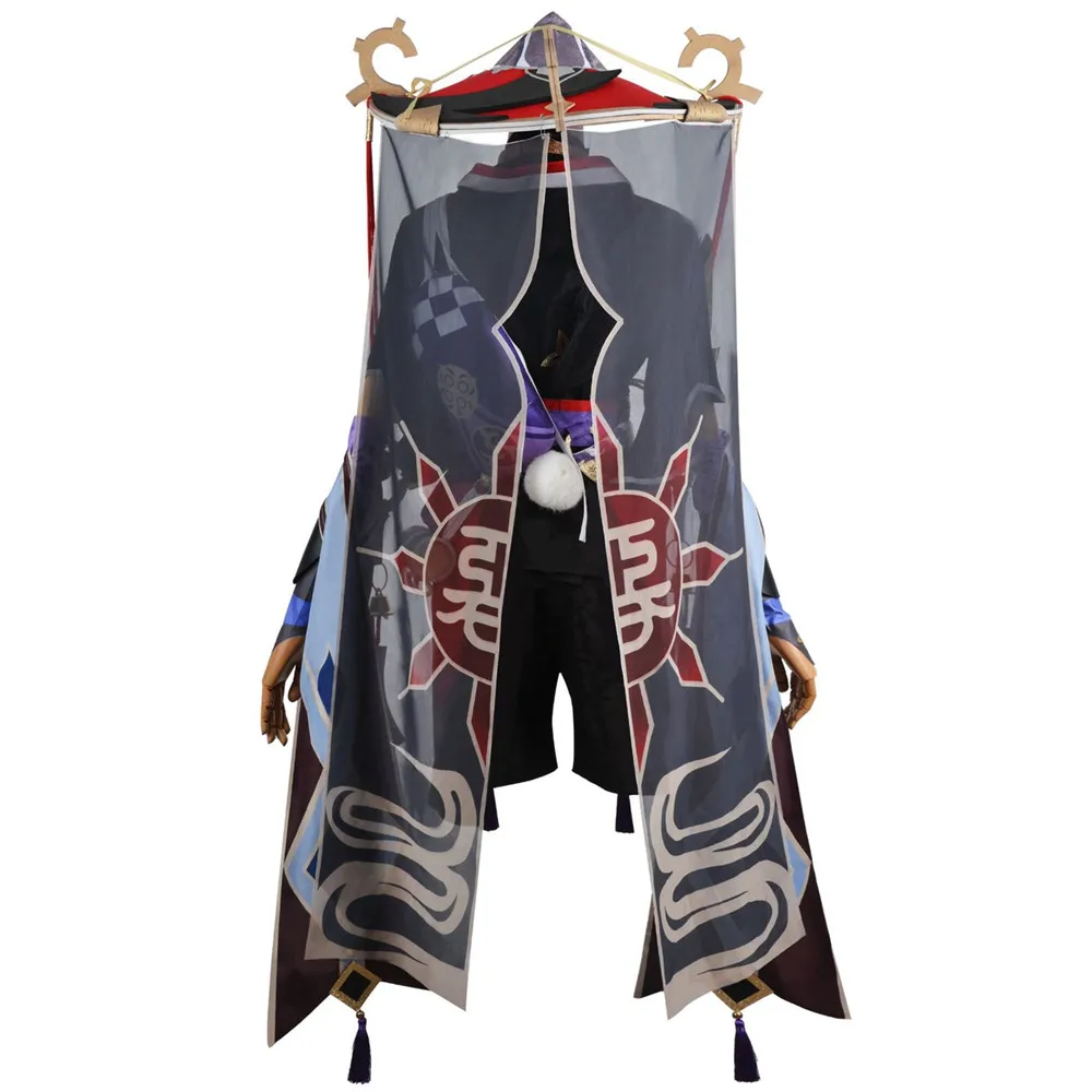 Genshin Impact Scaramouche Wanderer Cosplay Costume Full Set Hat Anime Game Character Uniform Halloween Party Dress for Men