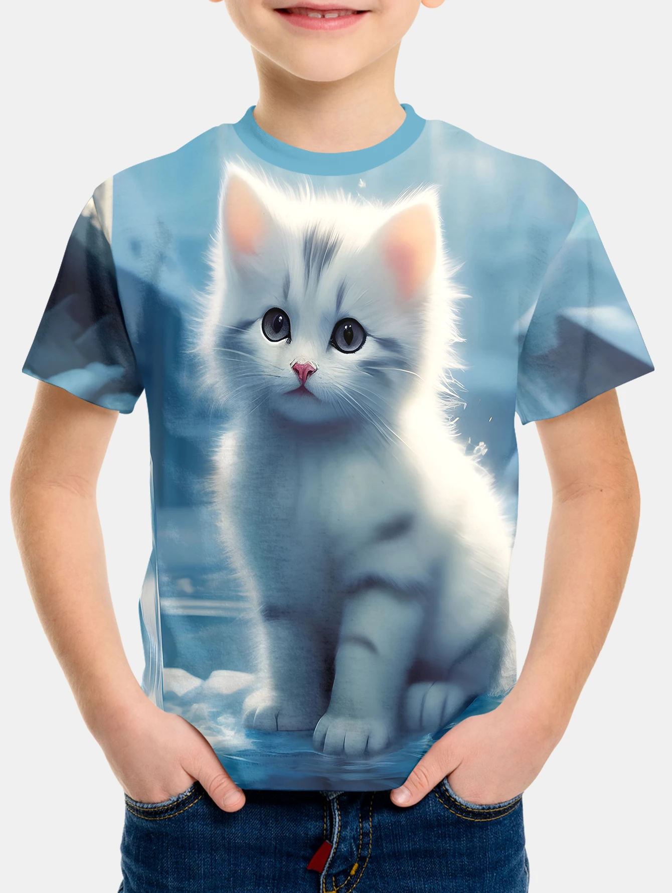 

Cat Children Top Shirts T-shirts for Boys Clothes Clothes Child Boy Child Tee Shirt Tops Short Sleeve Children's Clothing Boys