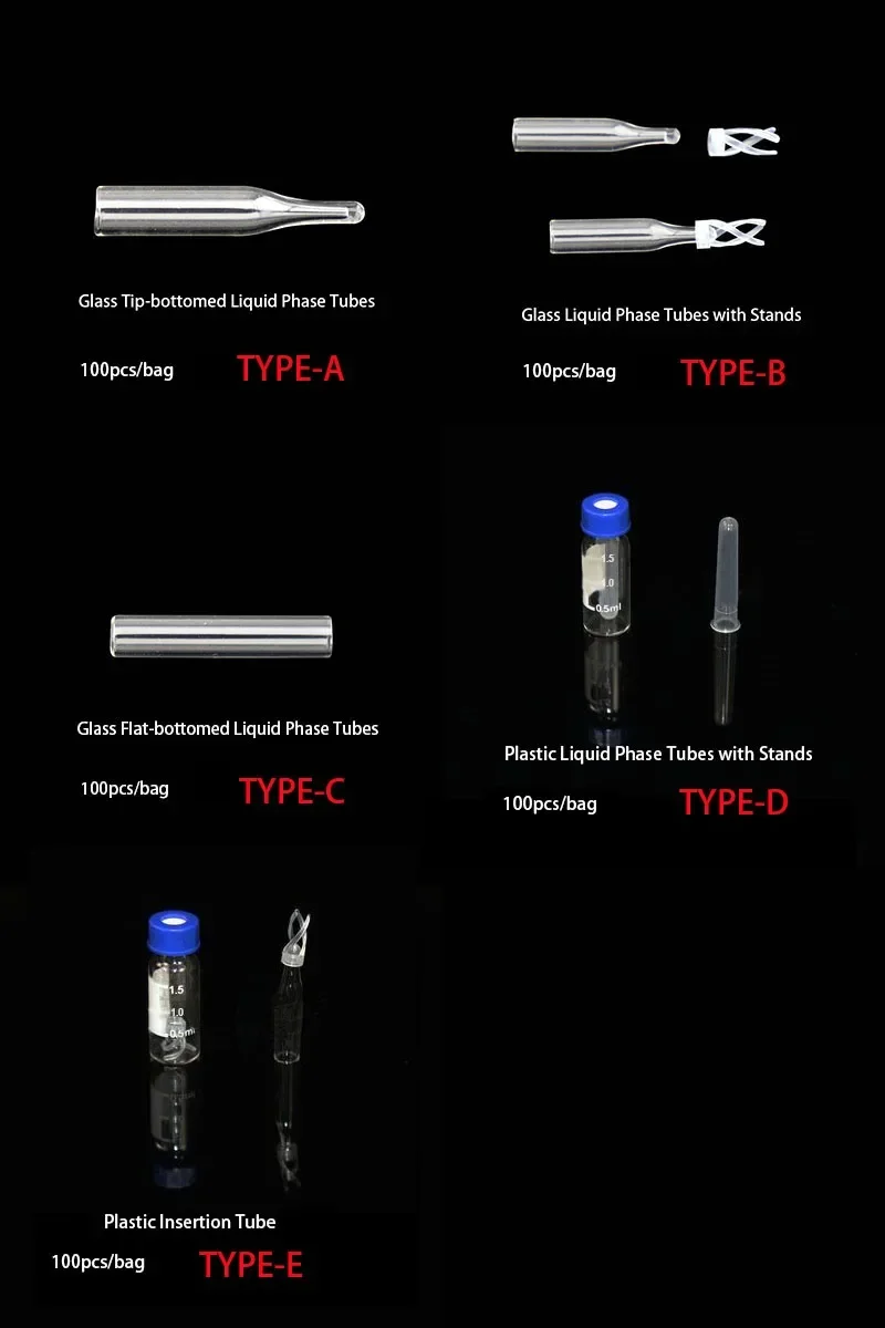 DXY Plastic/Glass Liquid Phase Tube Chromatographic Injection Bottle  Insertion Tube Chrom Atography Bottle Sleeve