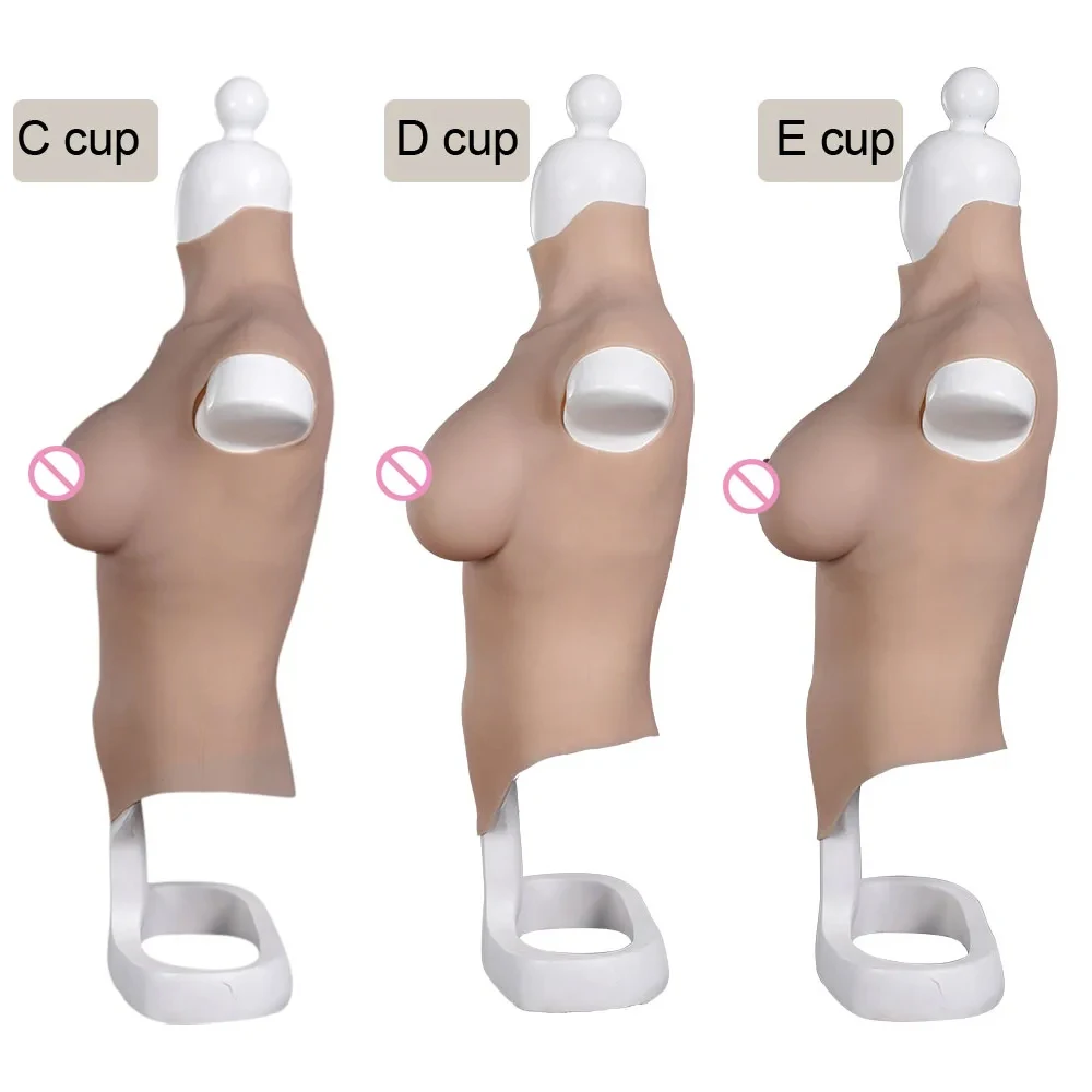 Half Body Silicone Breast Forms Artificial Fake Boobs for Crossdresser Transgender Shemale Sissy Gay Cosplay Crossdressing