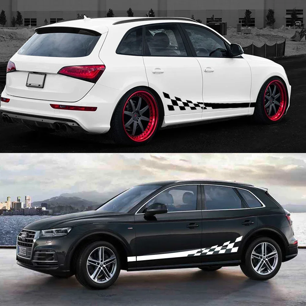 

Car Door Side Skirt Sticker Racing Stripes Vinyl Decal Exterior Accessories For Audi Q5 FY B9 8R B8 SQ5 80A TFSI Quattro TDI